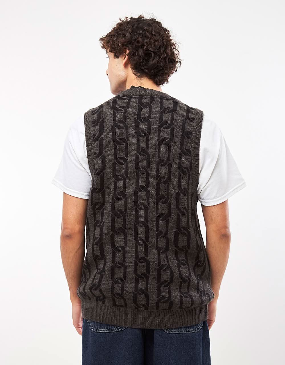 Route One Chains Knitted Vest - Charcoal - Image 2