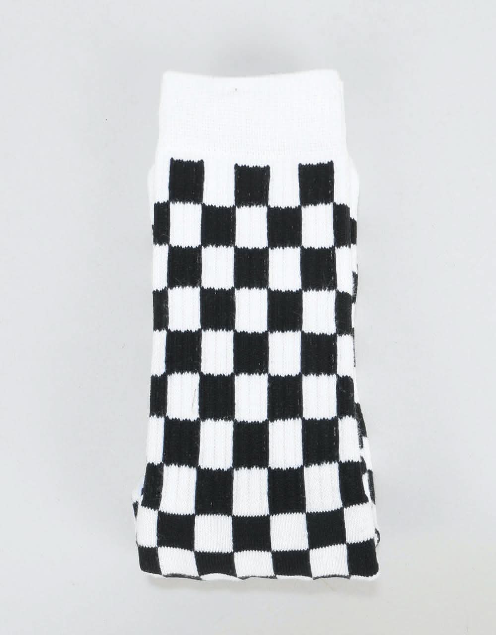 Route One Checkerboard Crew Socks - Black/White - Image 2