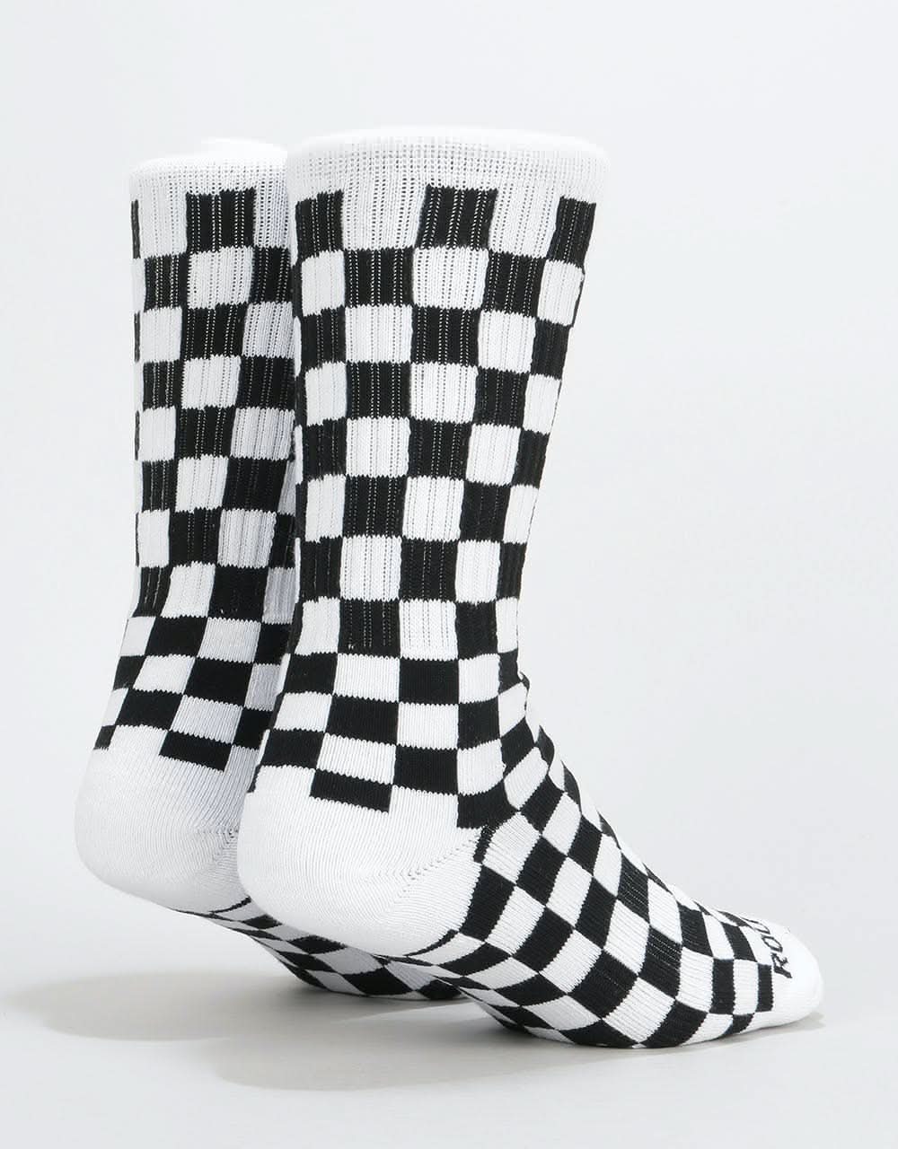 Route One Checkerboard Crew Socks - Black/White - Image 4