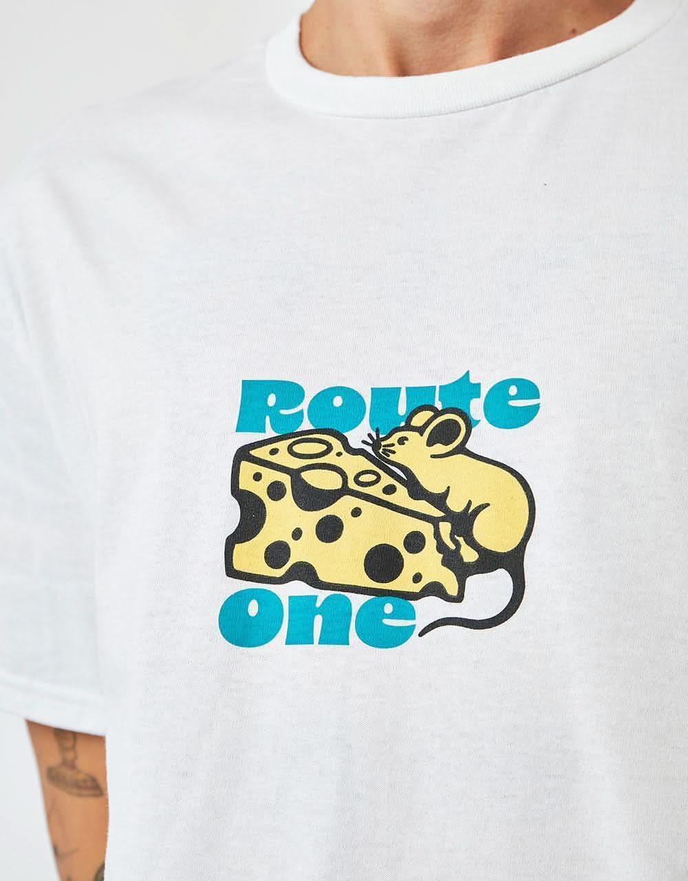 Route One Cheese T-Shirt - White - Image 2