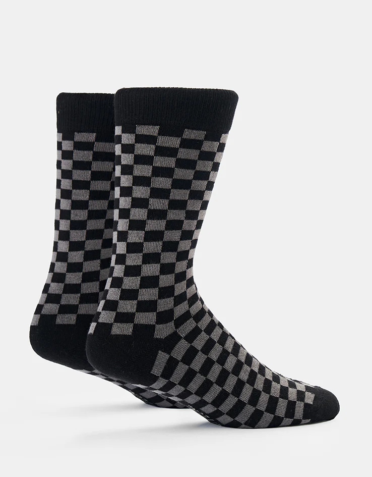Route One Chequered Socks - Black/Grey - Image 3