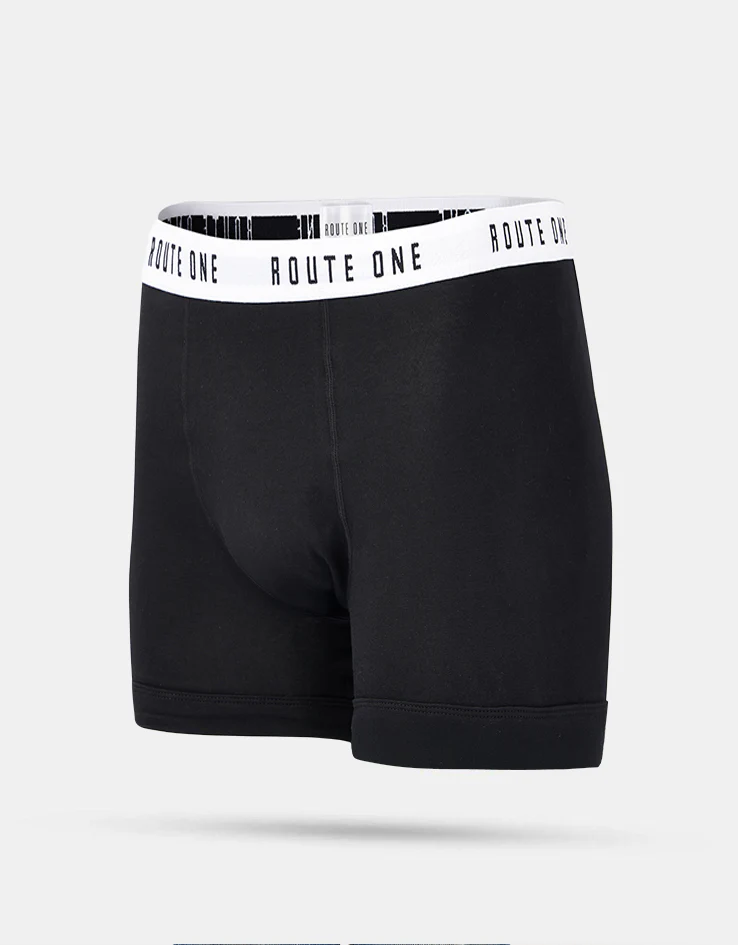 Route One Classic Boxer Shorts 2 Pack - Black - Image 2
