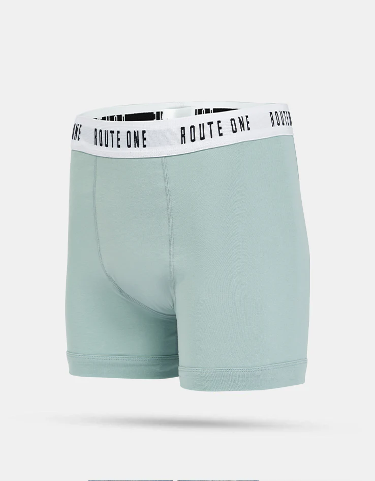 Route One Classic Boxer Shorts 2 Pack - Duck Egg/Stone Blue - Image 4