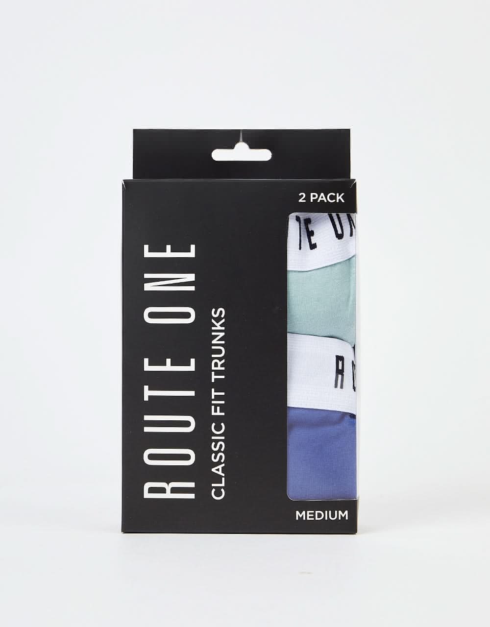 Route One Classic Boxer Shorts 2 Pack - Duck Egg/Stone Blue - Image 6