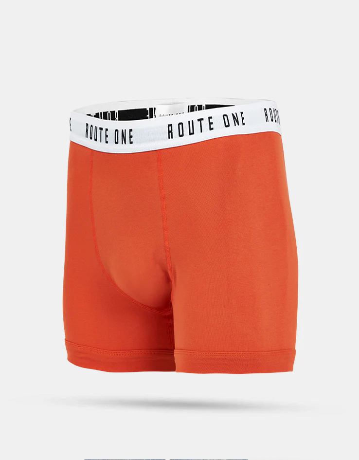 Route One Classic Boxer Shorts 2 Pack - Olive/Burnt Orange - Image 4