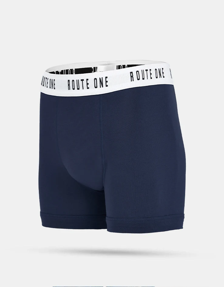 Route One Classic Boxer Shorts 2 Pack - Orange Zest/Classic Navy - Image 2