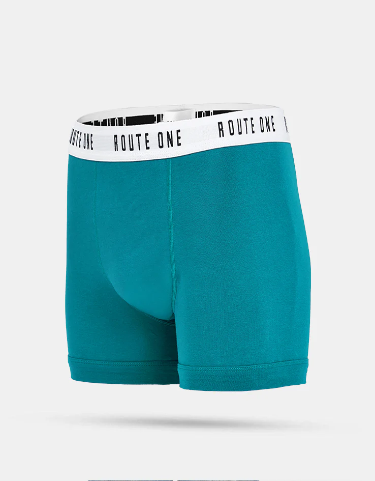Route One Classic Boxer Shorts 2 Pack - Teal/Purple - Image 2
