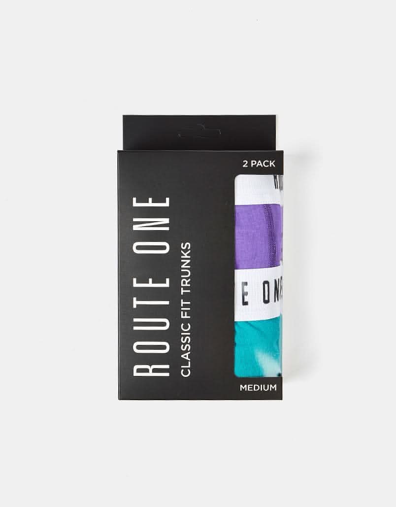 Route One Classic Boxer Shorts 2 Pack - Teal/Purple - Image 6
