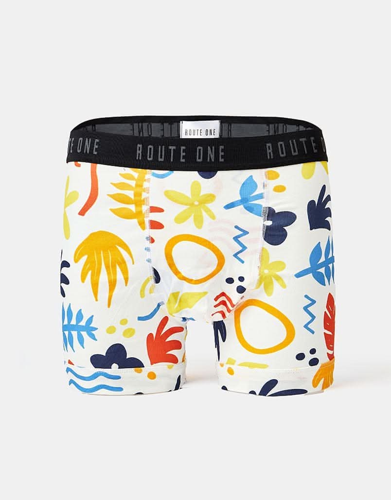 Route One Classic Boxer Shorts 2 Pack - Tropical/Letters - Image 4