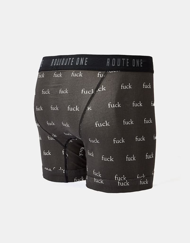 Route One Classic Boxer Shorts - F-It (Black) - Image 2