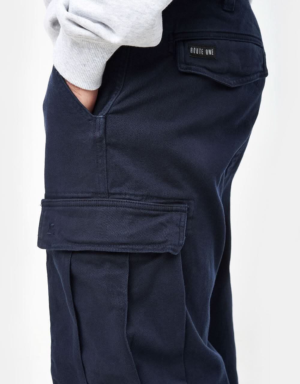 Route One Classic Cargo Pants - Navy - Image 2
