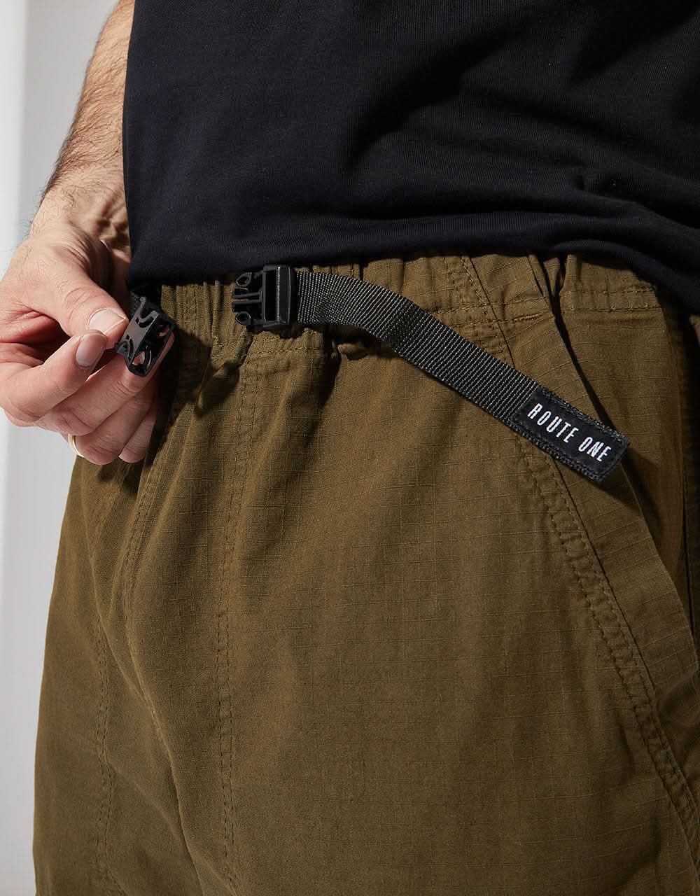Route One Classic Clip Shorts - Olive - Image 2