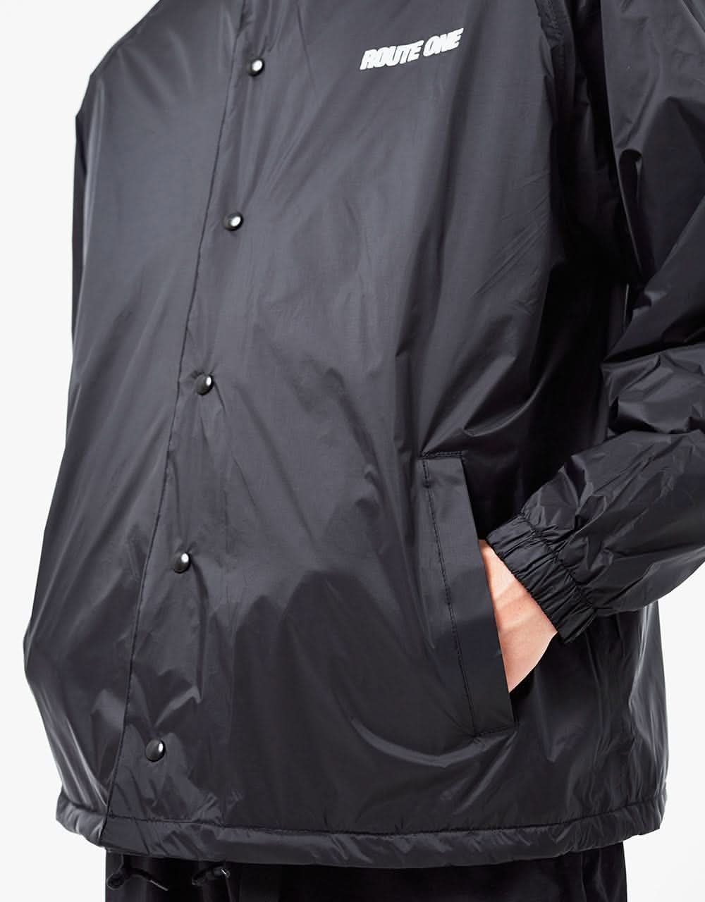 Route One Classic Coach Jacket - Black - Image 3