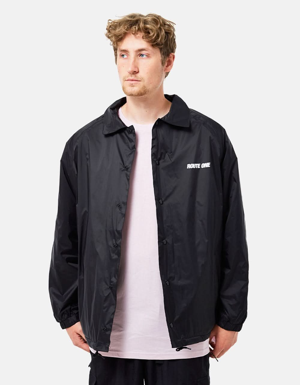 Route One Classic Coach Jacket - Black - Image 4