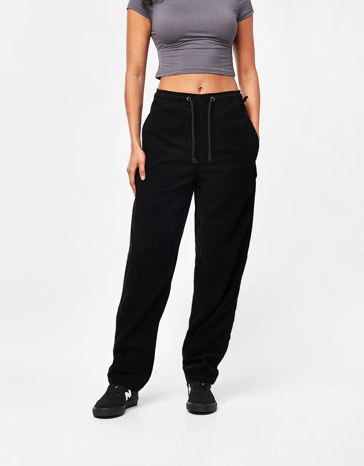 Route One Classic Cord Beach Pants - Black - Image 9