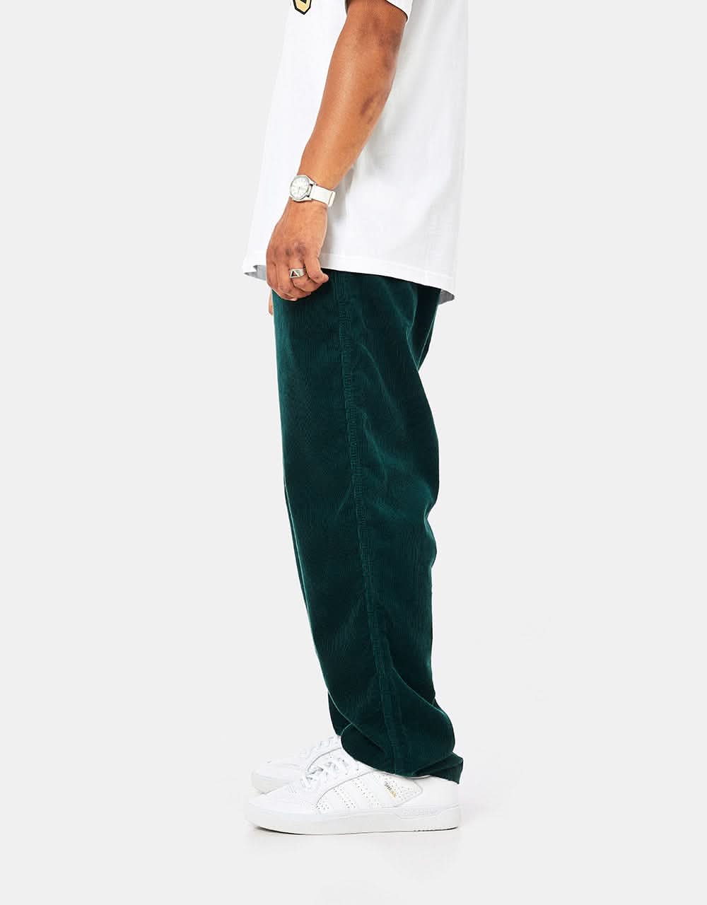 Route One Classic Cord Beach Pants - Forest Green - Image 3