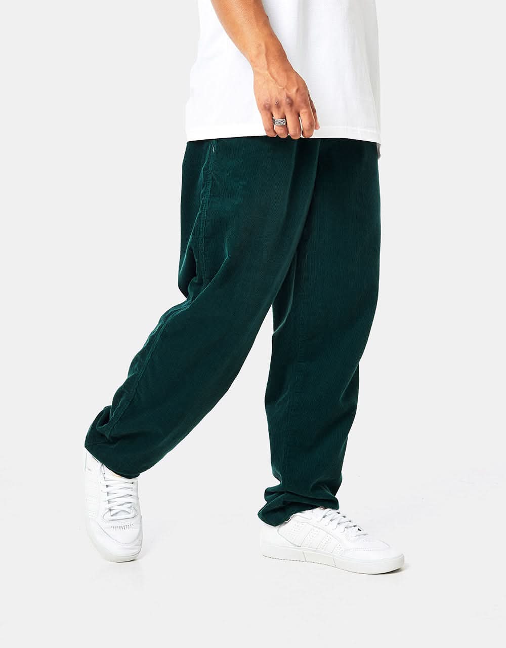 Route One Classic Cord Beach Pants - Forest Green - Image 5