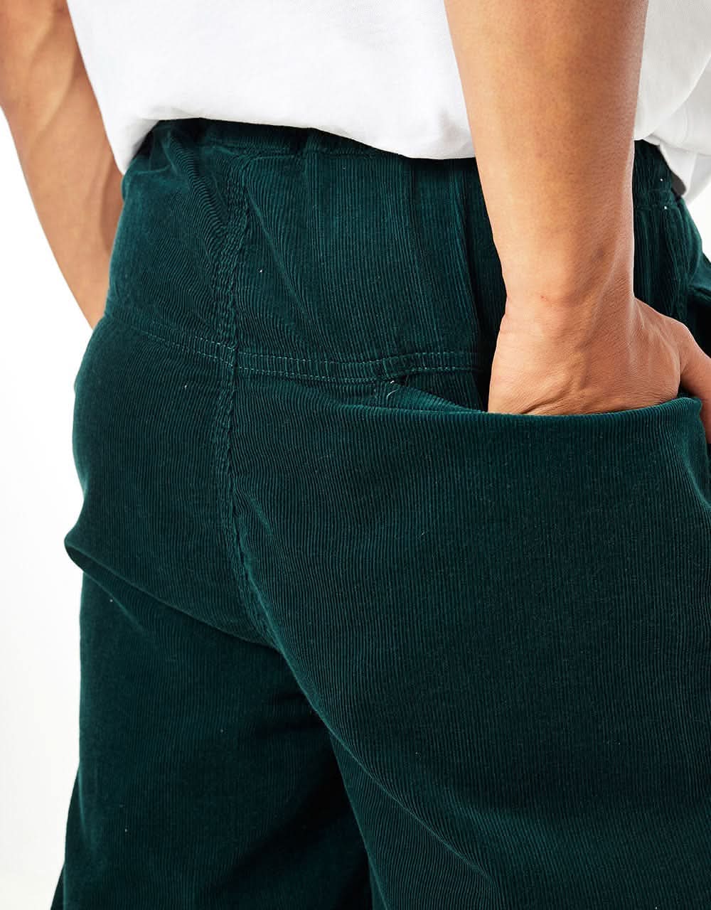 Route One Classic Cord Beach Pants - Forest Green - Image 7