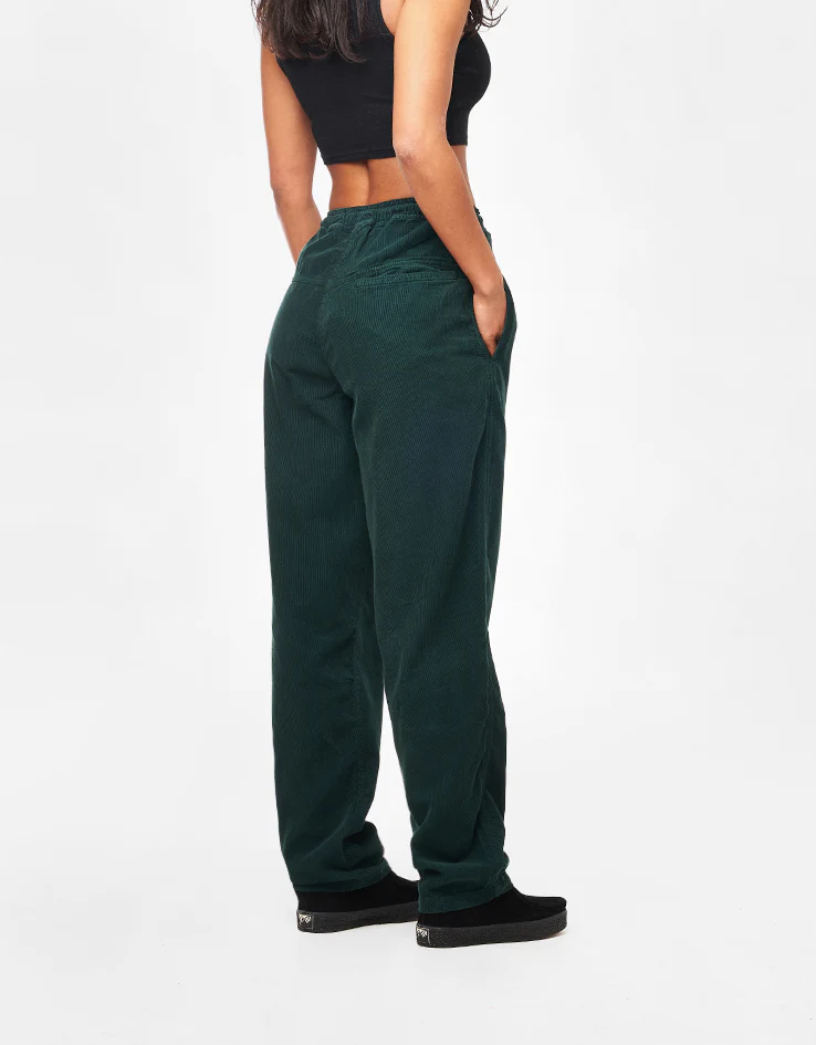 Route One Classic Cord Beach Pants - Forest Green - Image 9