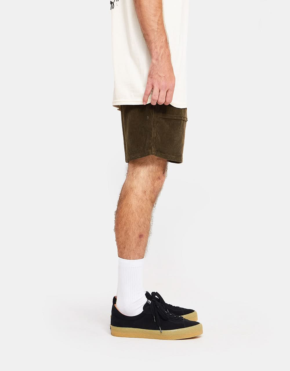 Route One Classic Cord Shorts - Olive - Image 2