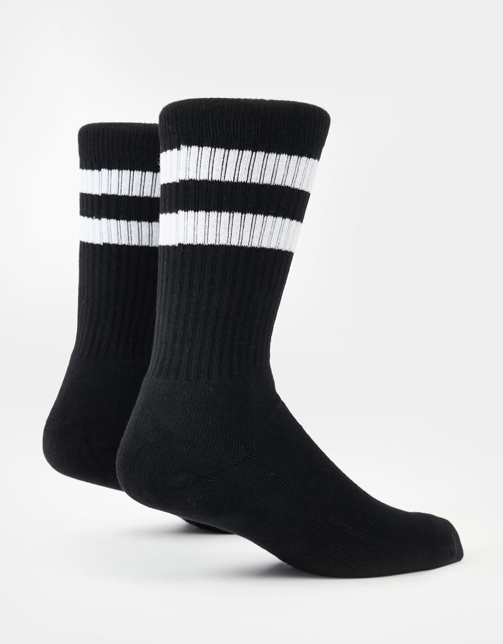Route One Classic Crew Socks 2 Pack - Black/Black - Image 2
