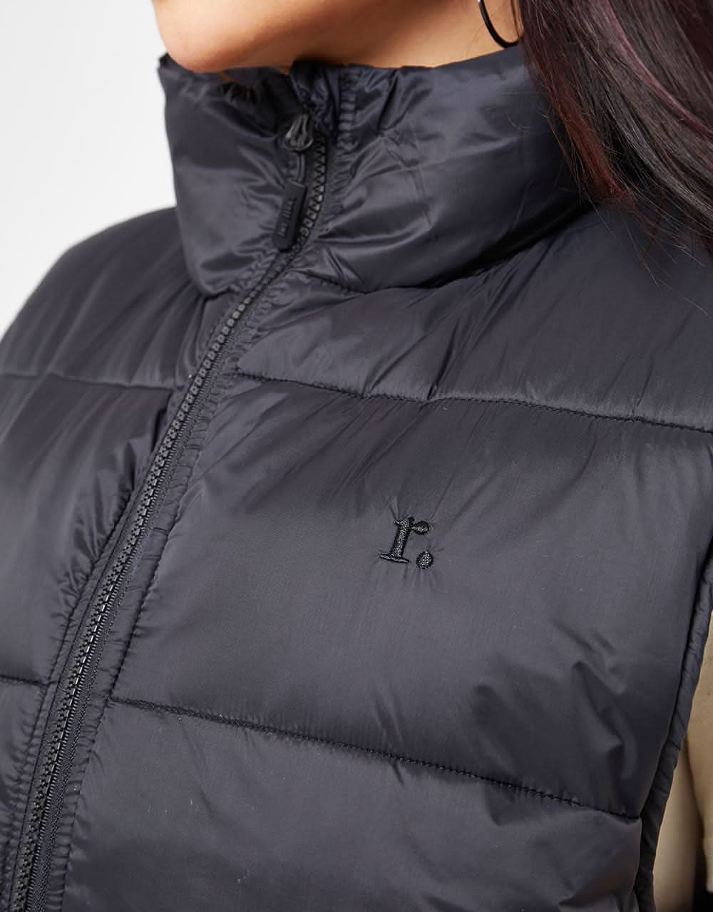 Route One Classic Puffer Gilet - Black - Image 12