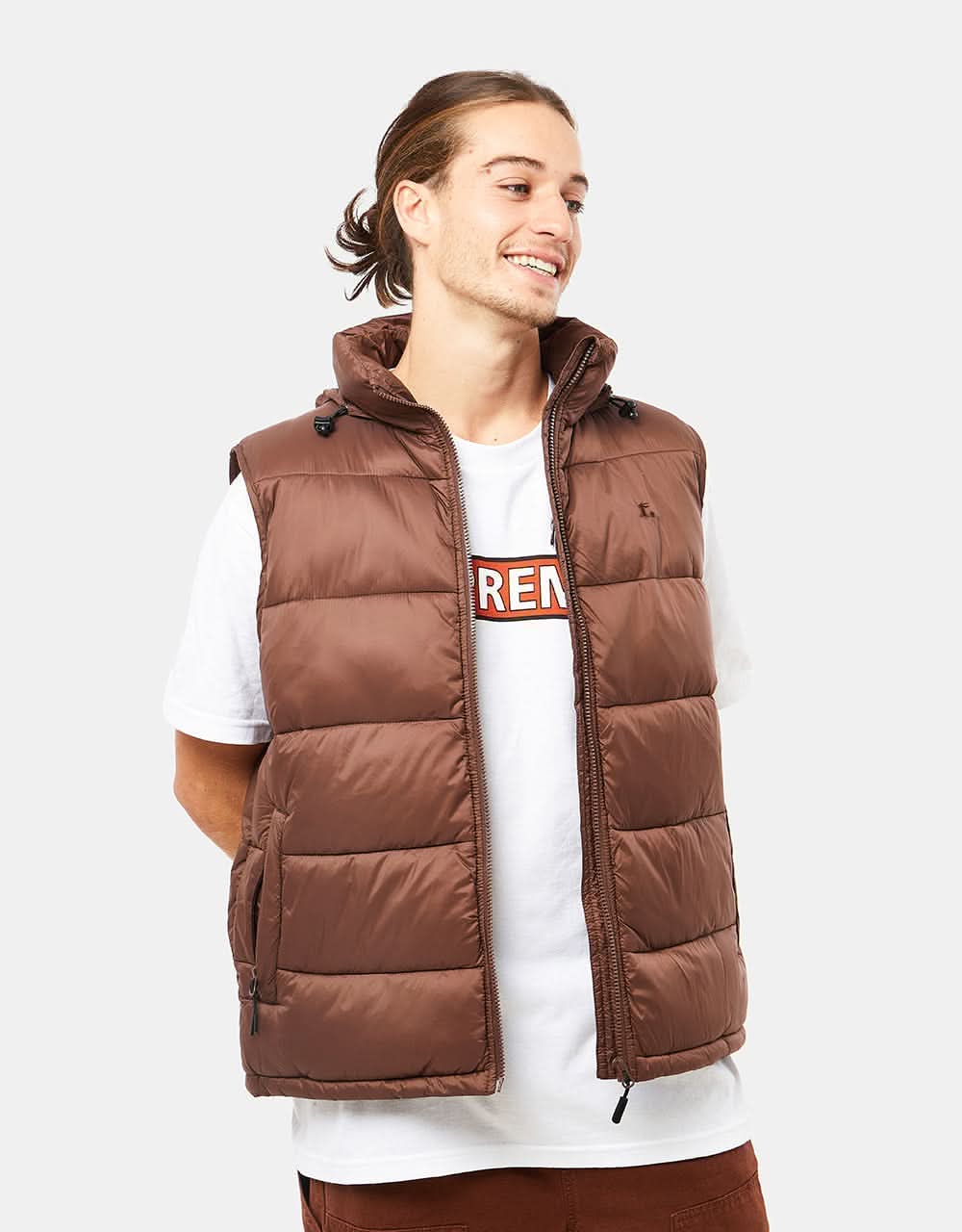 Route One Classic Puffer Gilet - Capuccino - Image 6