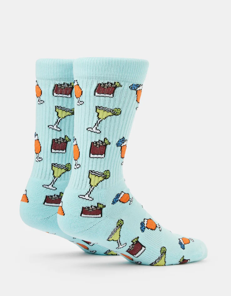 Route One Cocktails Crew Socks - Light Blue - Image 3