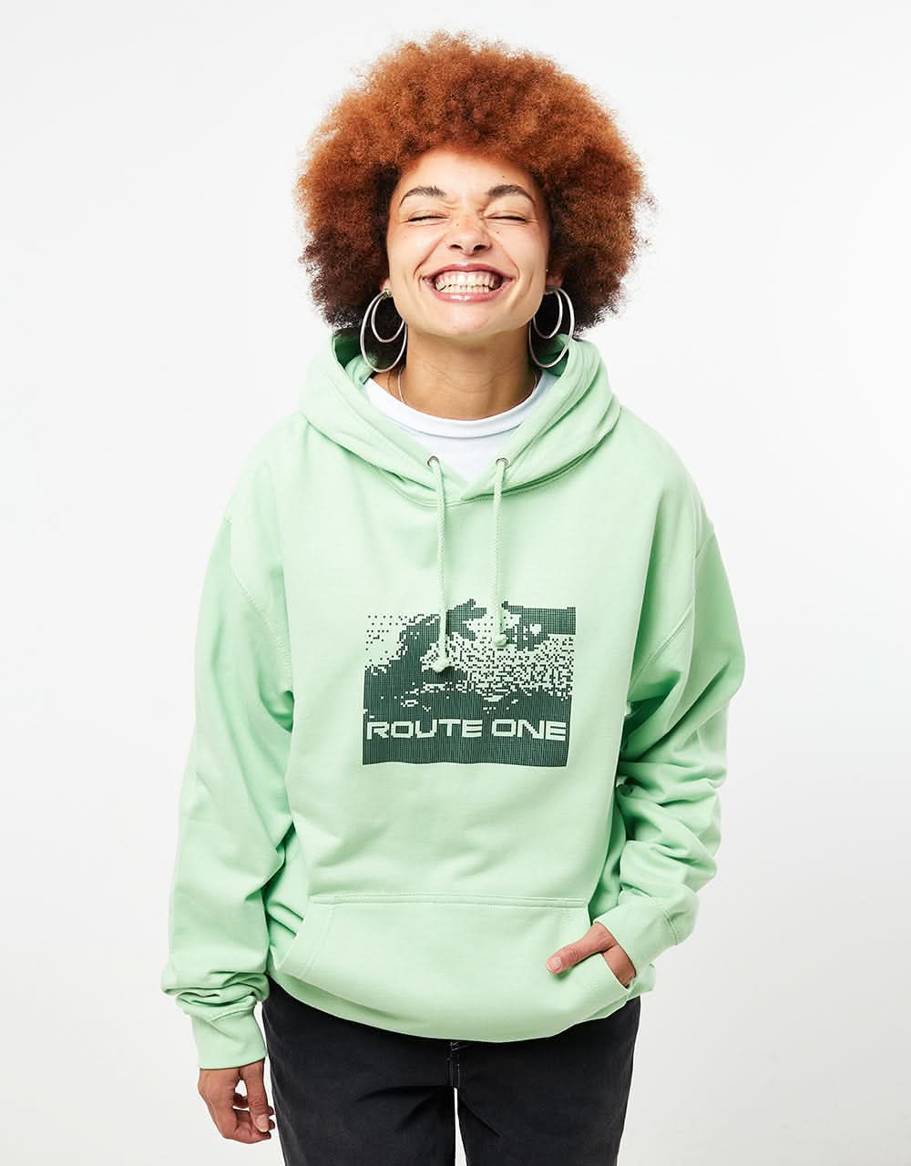 Route One Connecting Midweight Pullover Hoodie - Apple Green - Image 3