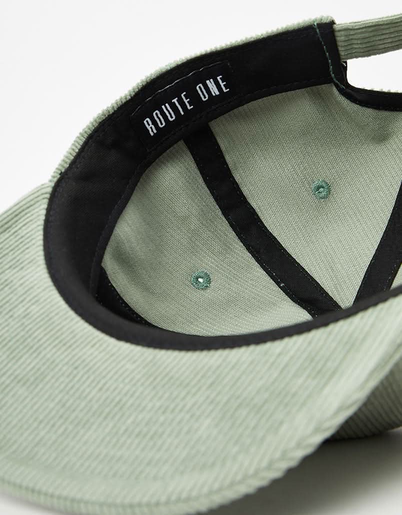 Route One Unstructured Cord 6 Panel Cap - Dusty Wave - Image 4