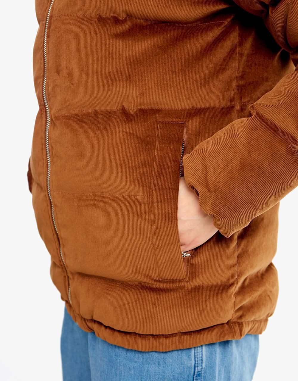 Route One Corduroy Puffer Jacket - Caramel - Image 12