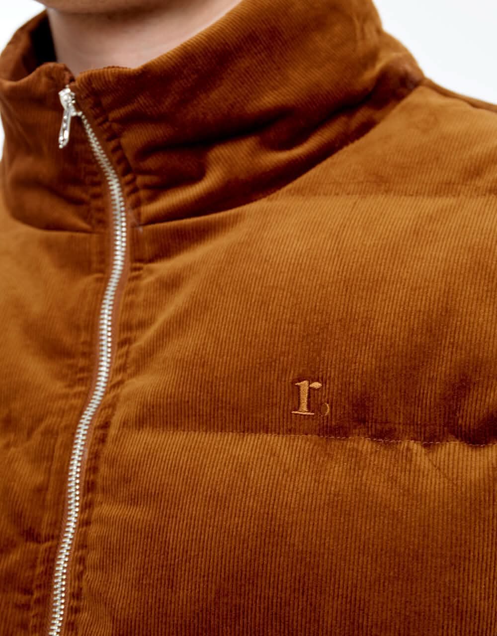 Route One Corduroy Puffer Jacket - Caramel - Image 2