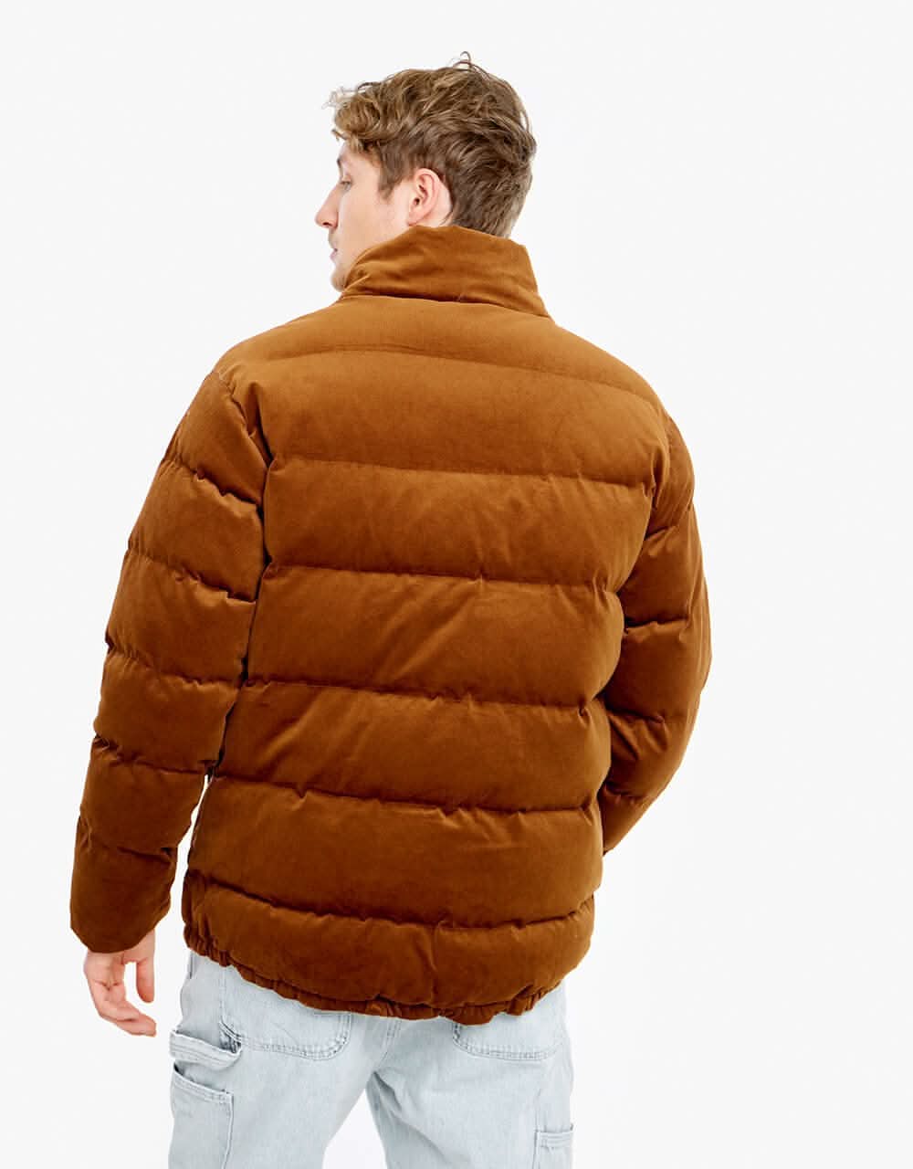 Route One Corduroy Puffer Jacket - Caramel - Image 3
