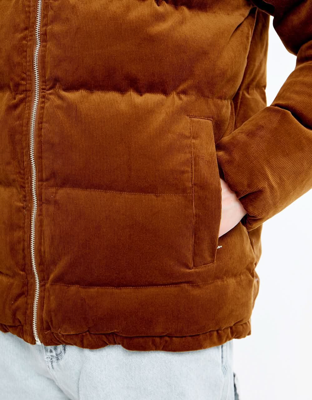 Route One Corduroy Puffer Jacket - Caramel - Image 5