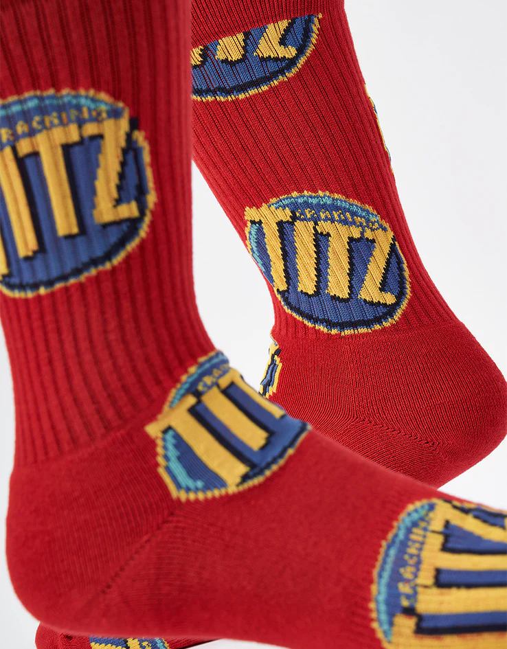 Route One Crackers Crew Socks - Red - Image 3