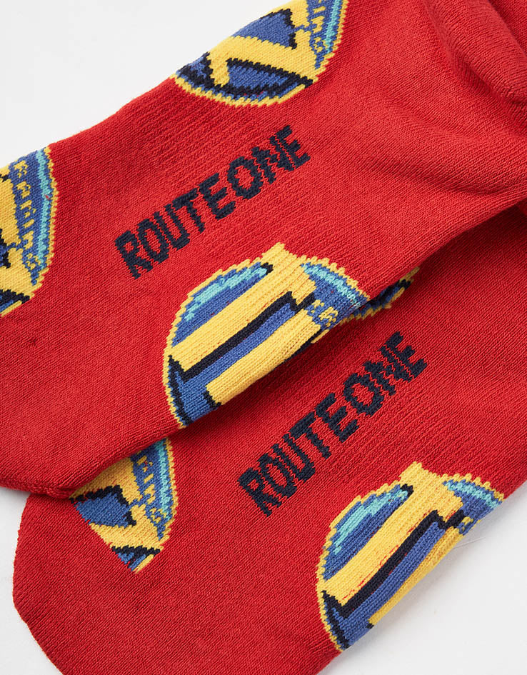 Route One Crackers Crew Socks - Red - Image 4