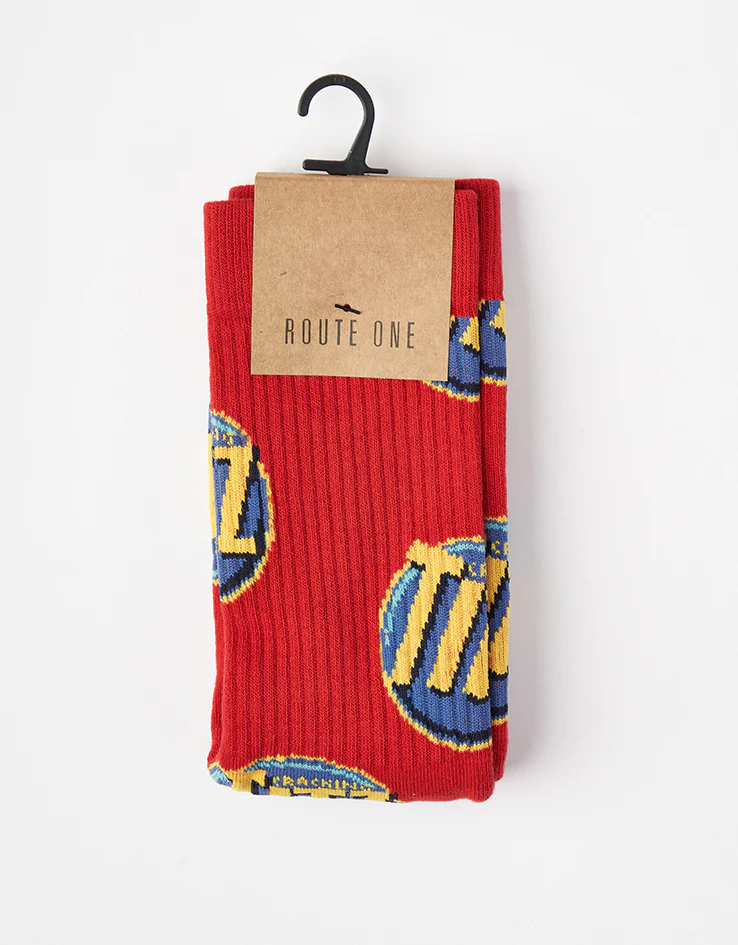 Route One Crackers Crew Socks - Red - Image 5