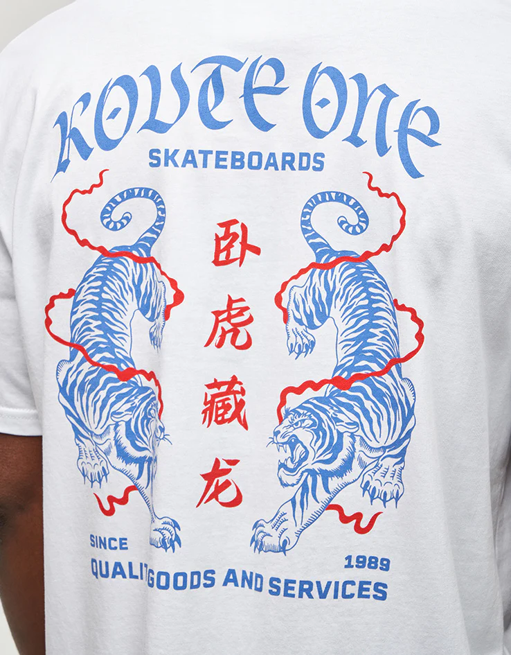 Route One Crawling Tiger Organic T-Shirt - White - Image 3