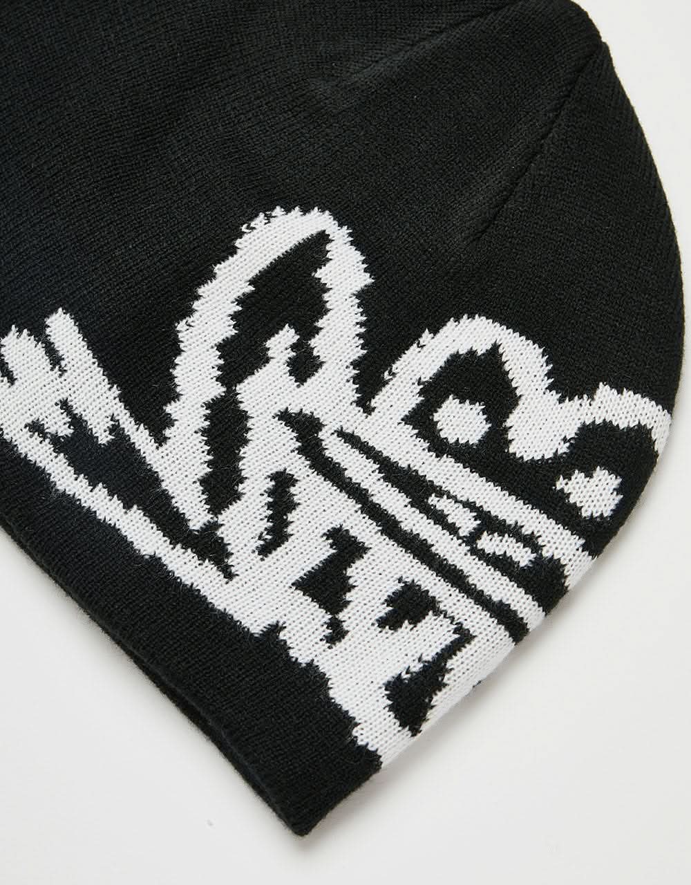 Route One Croak Cuffless Beanie - Black/White - Image 2