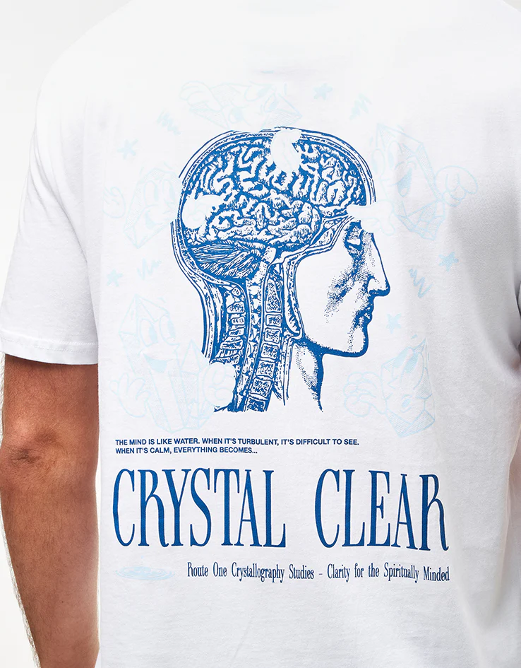 Route One Crystal Clear Organic T-Shirt - White - Image 3