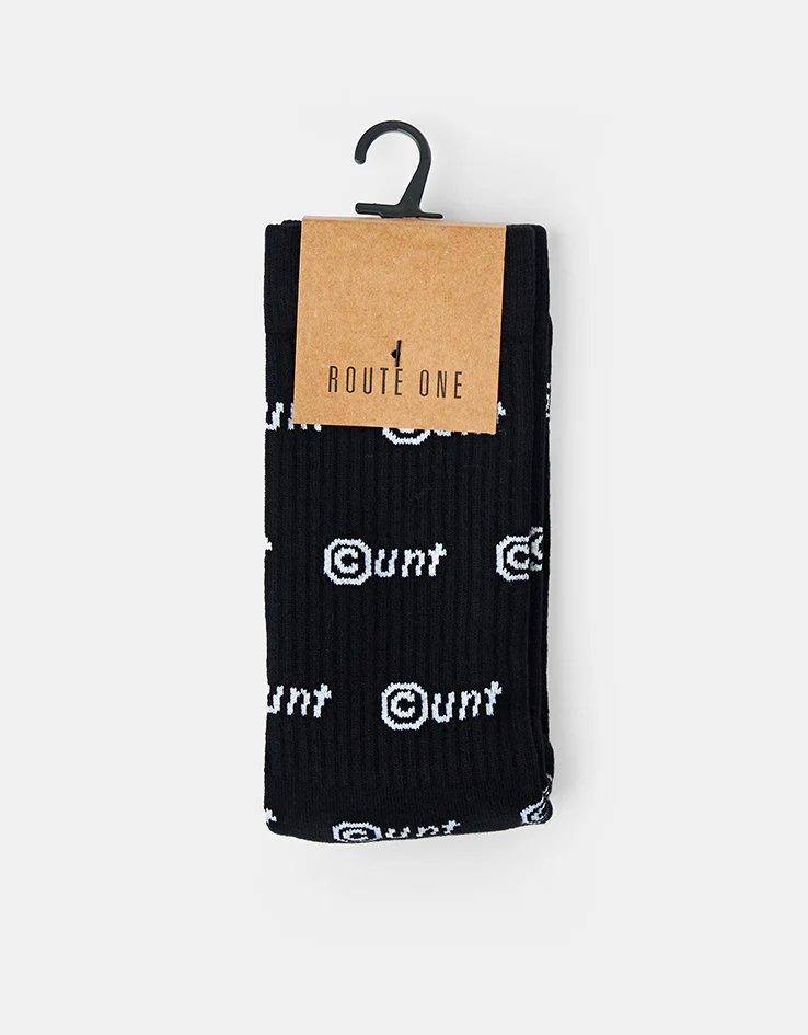 Route One C-UNT Crew Socks - Black - Image 2
