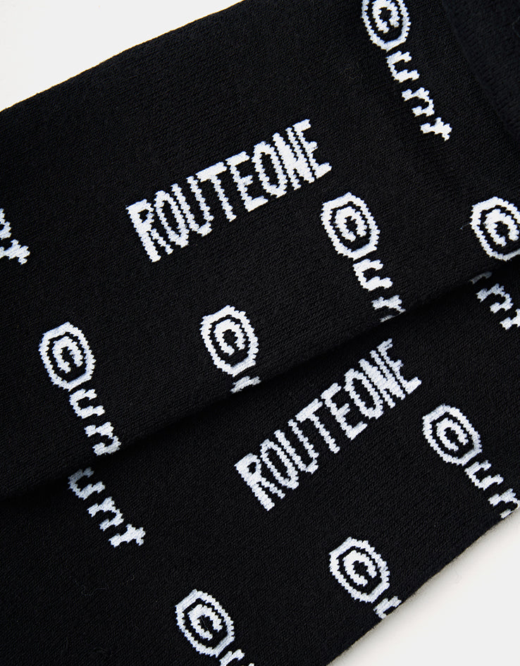 Route One C-UNT Crew Socks - Black - Image 4