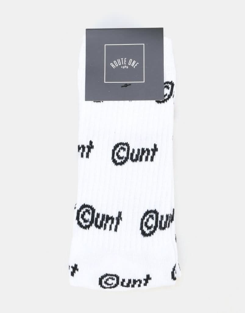 Route One C-UNT Crew Socks - White - Image 4