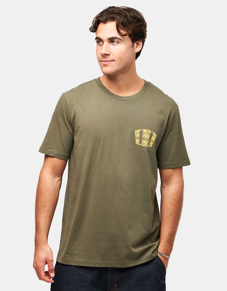Route One Deep In The Cut Organic T-Shirt - Khaki - Image 2