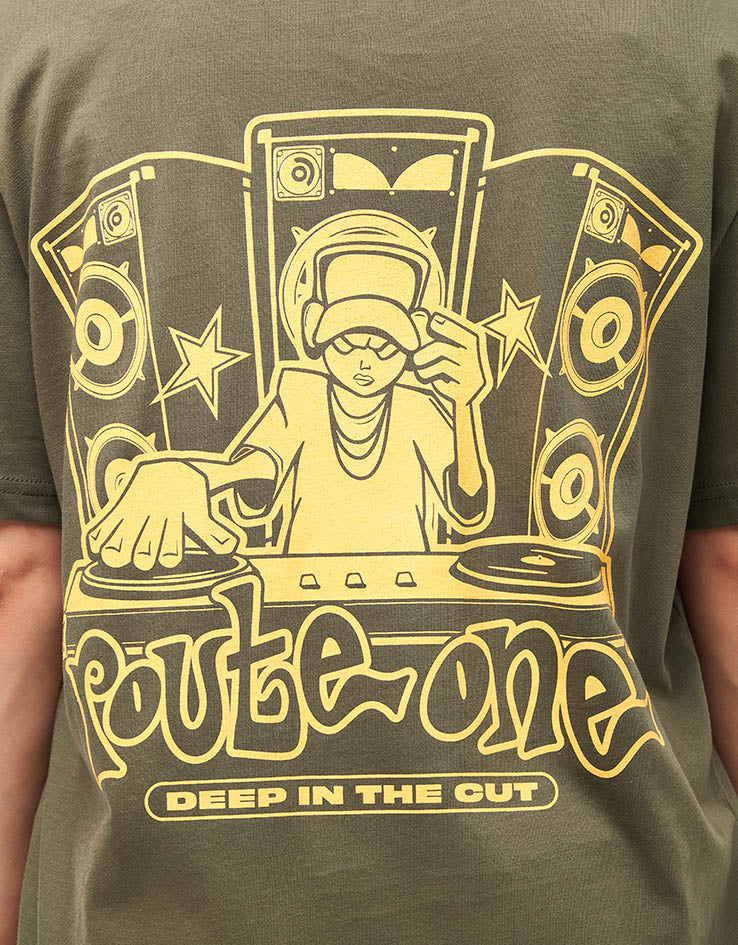 Route One Deep In The Cut Organic T-Shirt - Khaki - Image 7