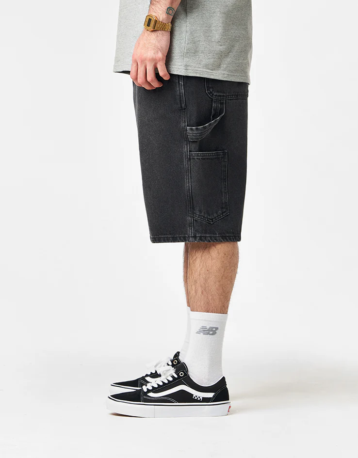 Route One Denim Carpenter Shorts - Washed Black - Image 3