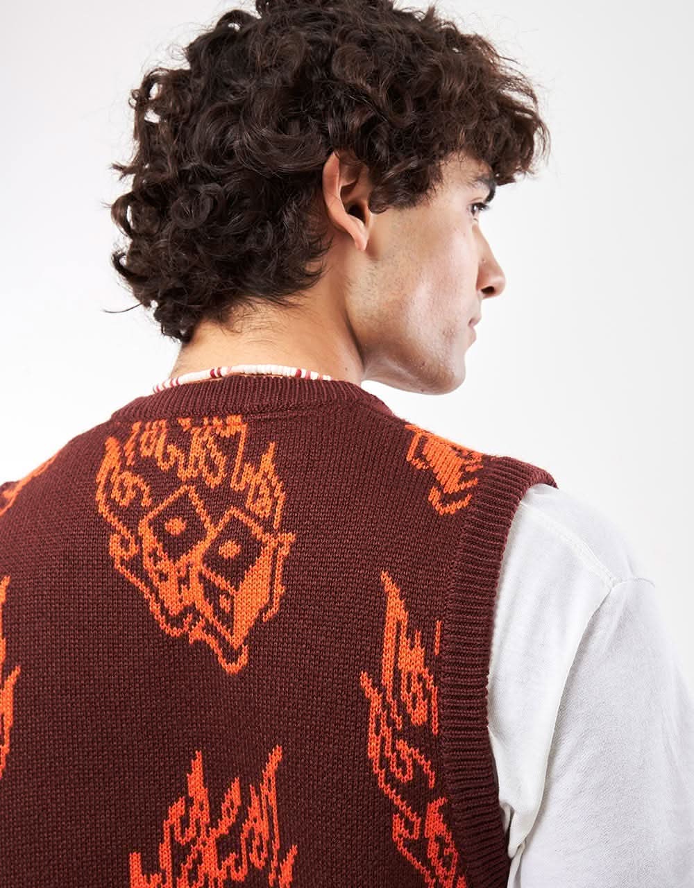 Route One Dice Knitted Vest - Cappuccino - Image 3