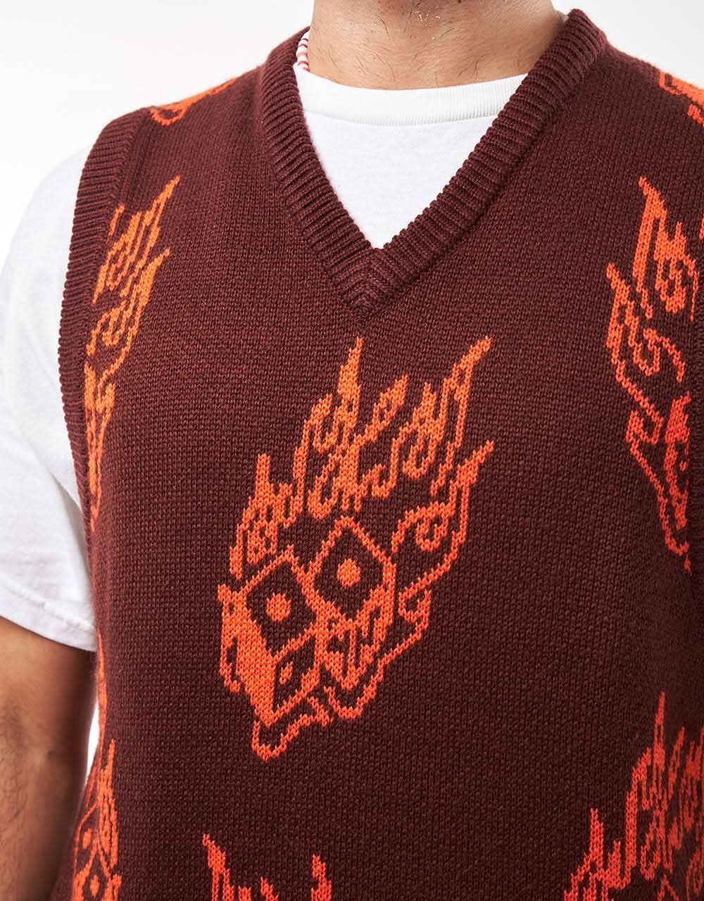 Route One Dice Knitted Vest - Cappuccino - Image 4