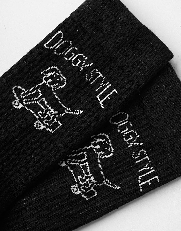 Route One Doggy Style Crew Socks - Black/White - Image 4