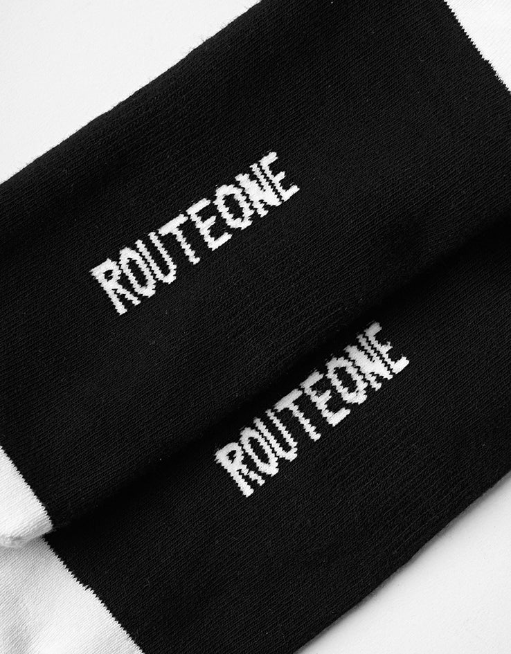 Route One Doggy Style Crew Socks - Black/White - Image 5